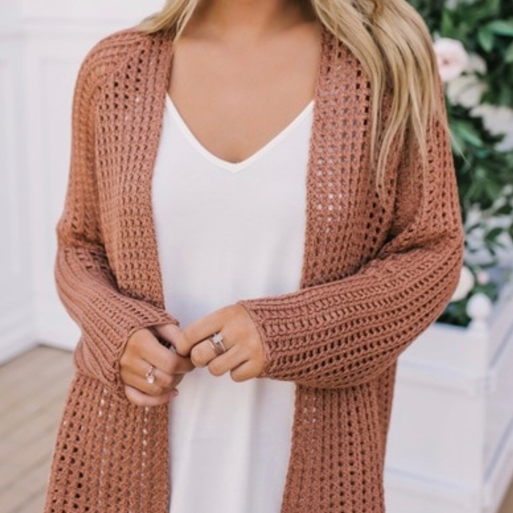 NEW BLUSH COLORED CARDIGAN SIZE M/L